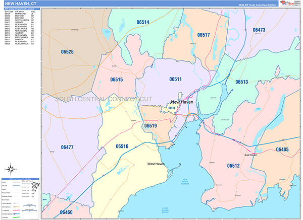 New Haven, CT Zip Code Map